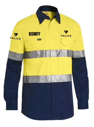 Picture of Bisley hi Vis Lightweight Long Sleeve Drill Shirt